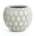 thumbnail image 1 of LuxenHome White and Beige Pattern 14.2-Inch Round Planter, 1 of 7