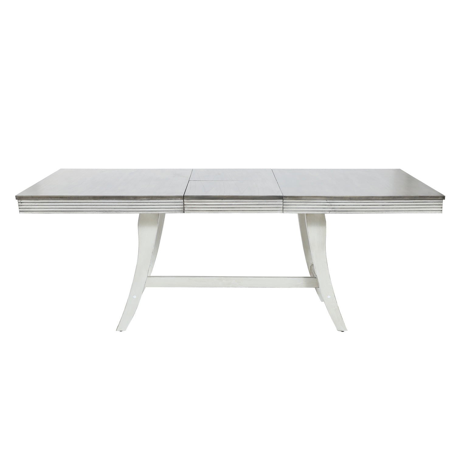 LuxenHome Solid Modern Kitchen Wood Dining Table with Built-in Leaf ...
