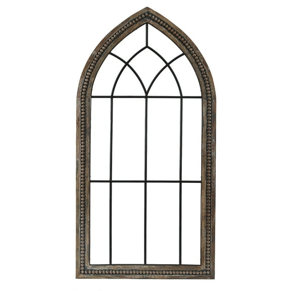 LuxenHome Wood and Metal Cathedral Wall Décor