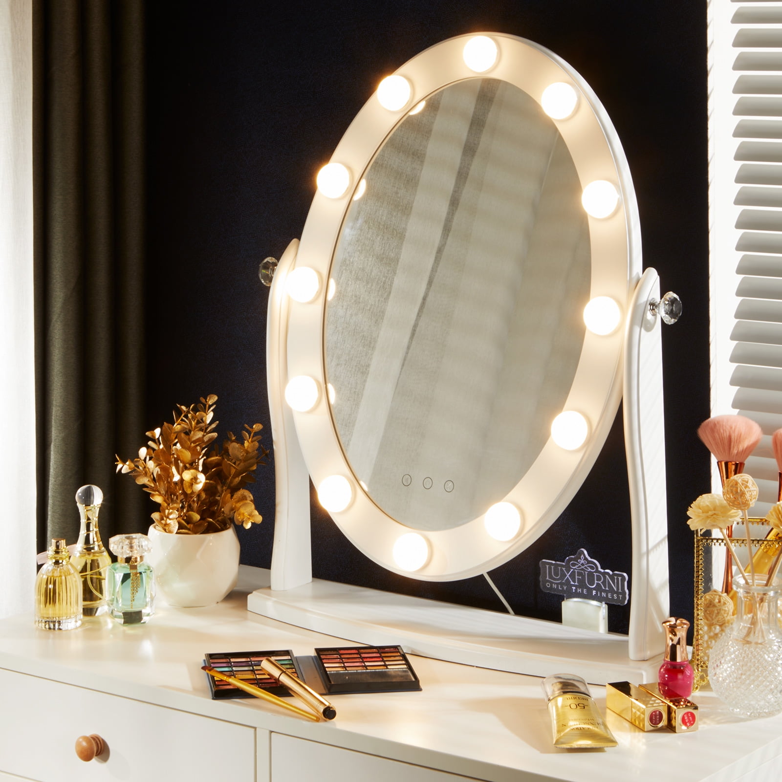 Chende LED Vanity Light for Mirror, Hollywood Style Makeup Lights with  Dimmer and 12V Adapter, Stick on Vanity Mirror, (Mirror Not Included)