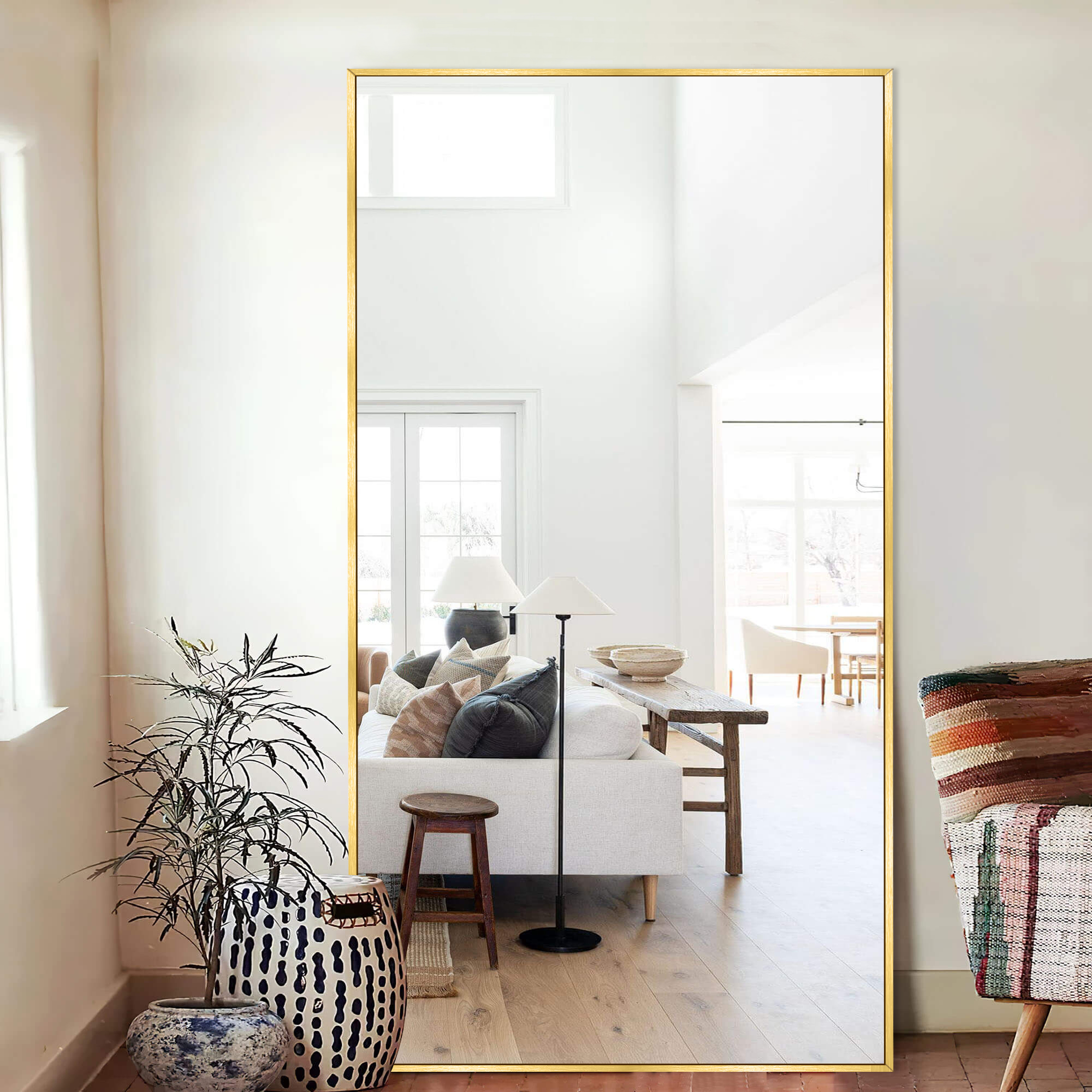 Luxhomez 71" x 32" Oversize Full Length Mirror with Stand, Large