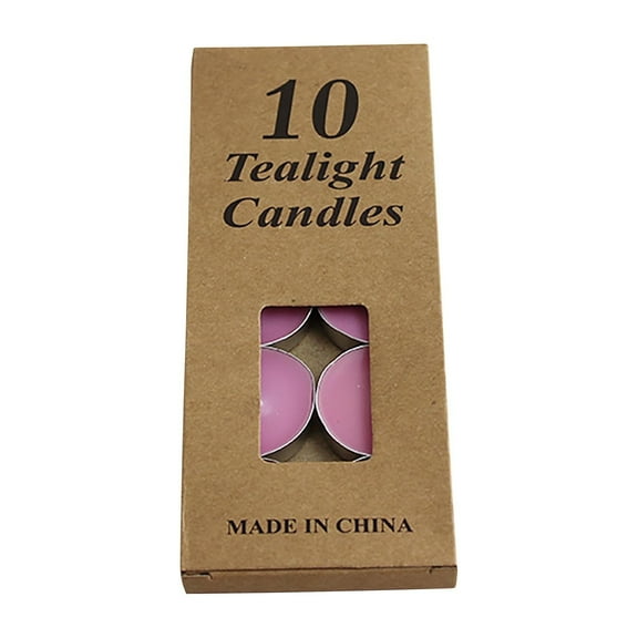 Luxicdy 10 Pcs Smokeless Unscented Tea Lights Candles in Bulk, Small Candle Butter Lamp Paraffin Candle, Small Votive Mini Tealight Candles for Home Pool Shabbat Weddings & Emergencies(Pink)