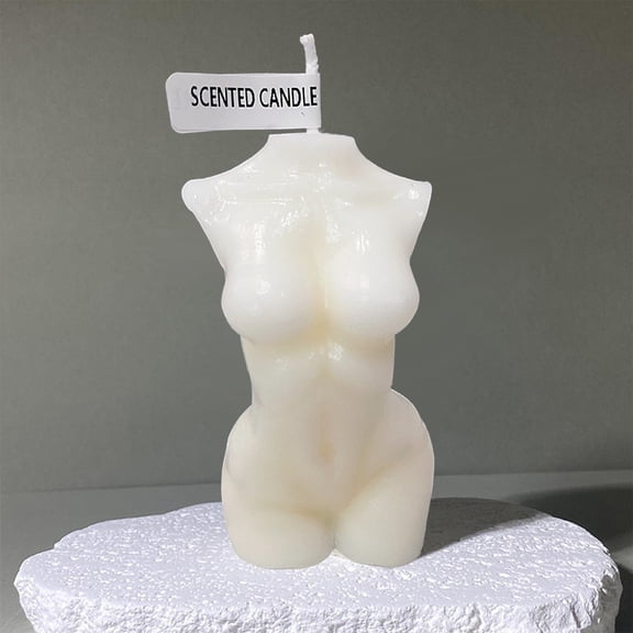 Luxicdy Body Shaped Candle, Female Body Candle Woman Candles for Living Room Bedroom Bathroom Home Table Aesthetic Decoration Christmas, Soy Wax Scented Candle Scented(White)