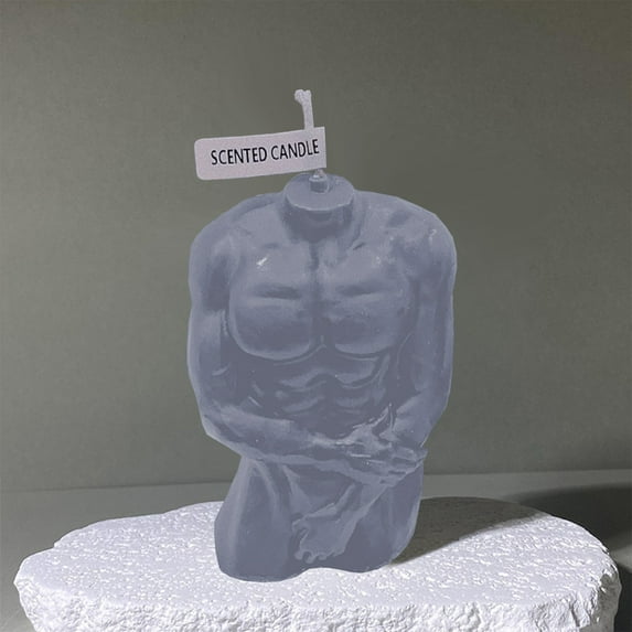 Luxicdy Body Shaped Candle, Male Body Candle Man Candles for Living Room Bedroom Bathroom Home Table Aesthetic Decoration Christmas, Soy Wax Scented Candle Scented(Gray)