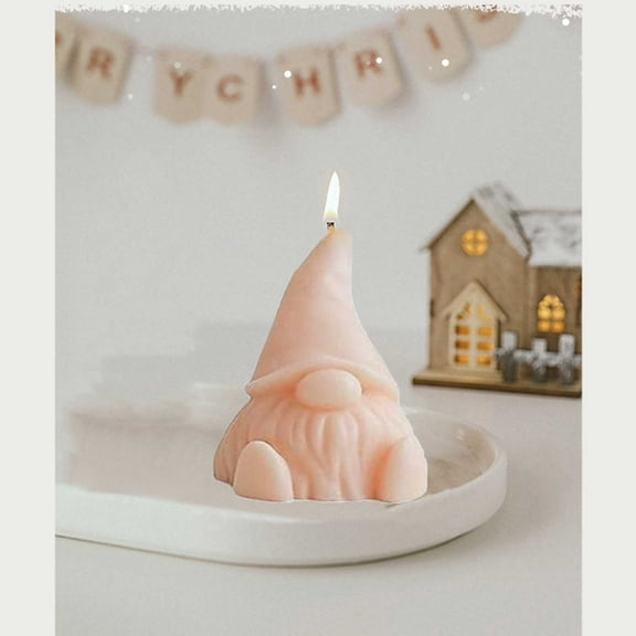 Luxicdy Gnome Scented Candles Tea Lights Candles Soy Wax Aromatherapy Candles Gnome Shape Candles Table Decoration for Home Party Hoilday Decor Fall Winter Festival Decor (Rose Red)