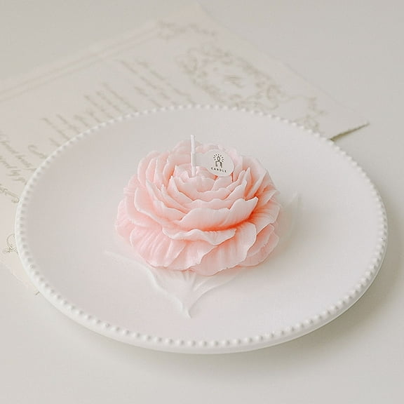 Luxicdy Peony Candles Gifts for Women, Soy Wax Aromatherapy Candle, Room Decor Cute Flower Shaped Scented Candles, Aesthetic Decorative (Pink)