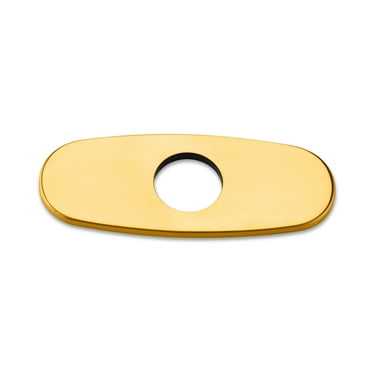 Luxier  6 in Bathroom Sink Faucet Hole Cover Deck Plate Escutcheon Brushed Gold