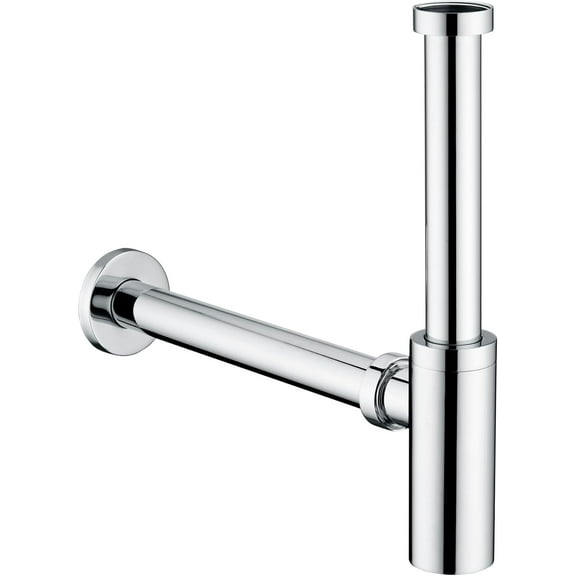 Luxier BPT01-C 1-1/4 in. Brass Round Bottle Trap in Chrome