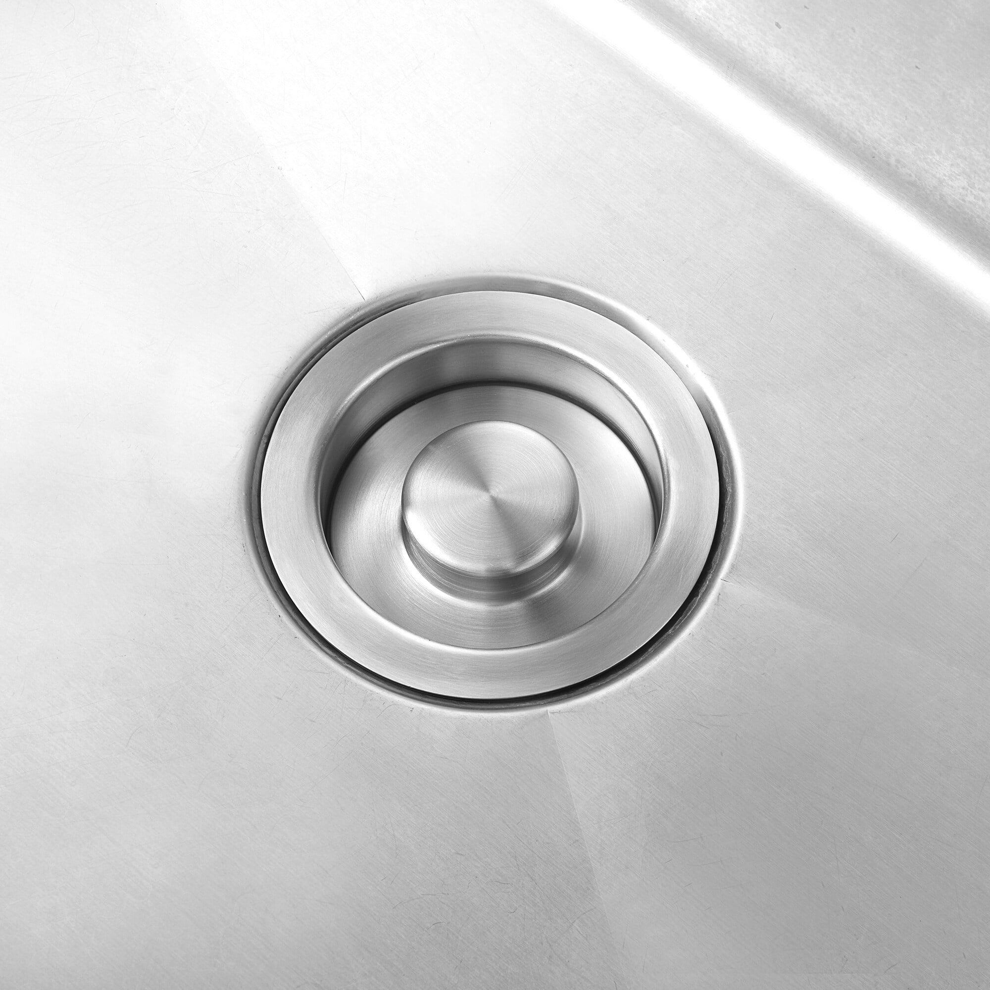 Brushed Stainless Steel Kitchen Sink Garbage Disposal Flange and Stopper