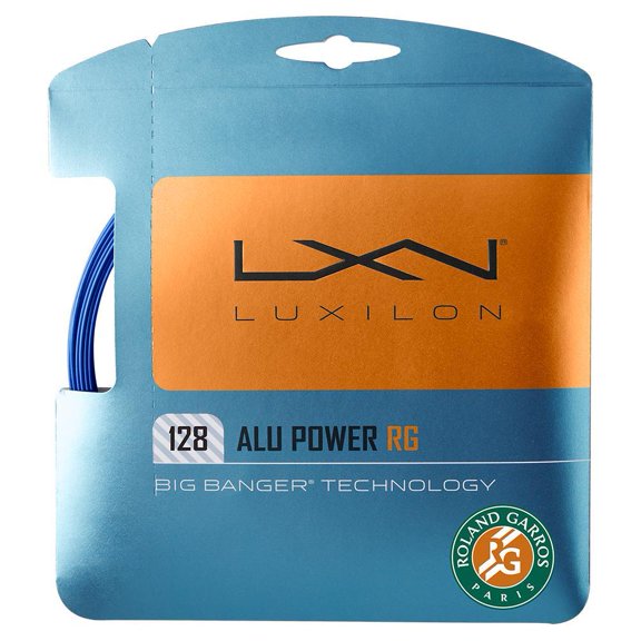 Luxilon Roland-Garros ALU Power 128 Tennis String Set, Blue/White