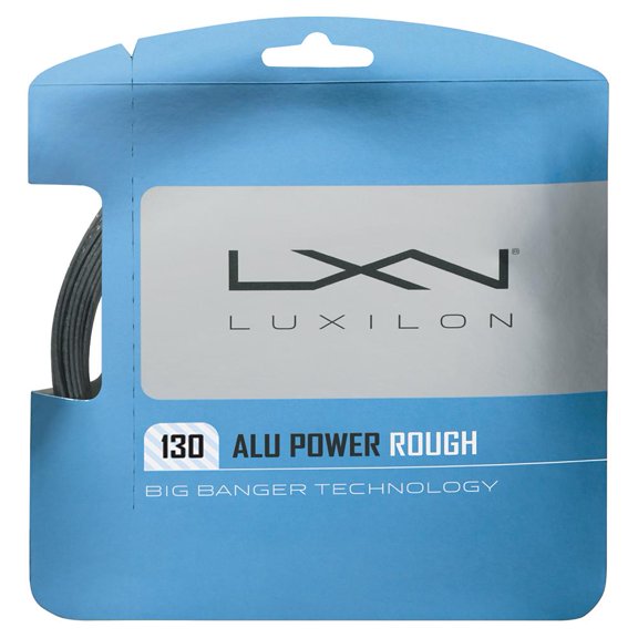 Luxilon ALU Power Rough 16 Gauge 1.30mm Tennis String Set, Silver