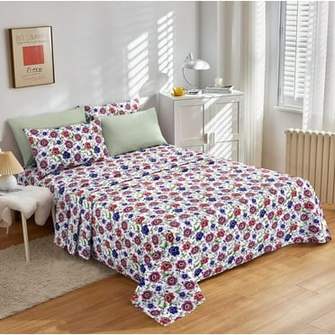 Luxior Collection 100% Cotton 6 Pcs Bed Sheets Set, 144TC, Deep Pocket upto 16" (1 Flat 1 Fitted 4 Pillowcases)