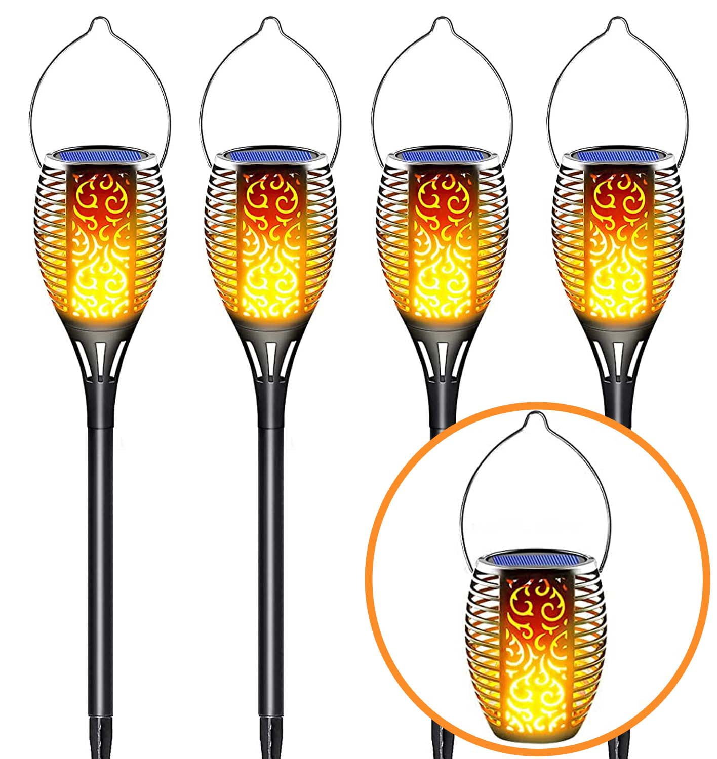 Luxlite Solar LED Outdoor Lights, Flickering Flame, Waterproof Garden