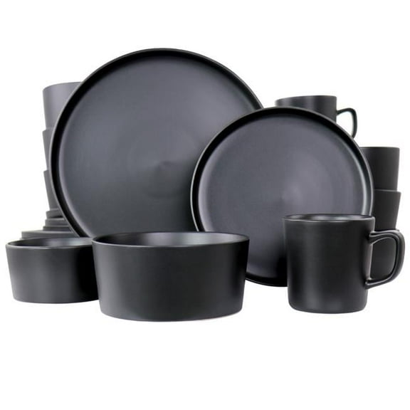 Luxmatte Dinnerware Set, Black - 20 Piece