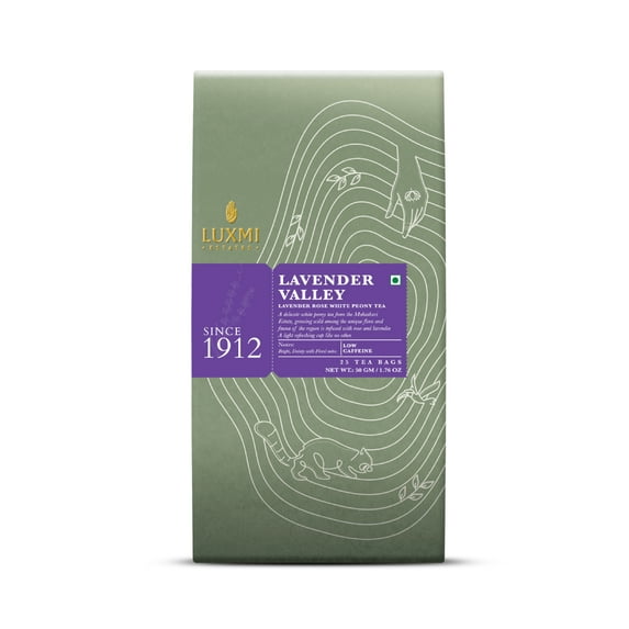 Luxmi Estates Lavender Valley White Tea 25 Tea Bags (50g) Pack | Certified Organic White Tea