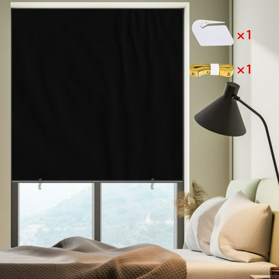 Luxmo 100% Blackout Window Blinds, Roller Shades Blinds for Living Room,Office,Bedroom,UV Protection Fabric,Easy to Install