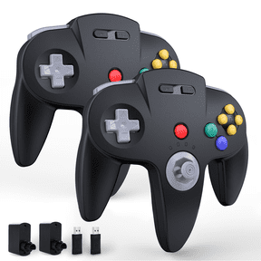 Luxmo 2.4 GHz Wireless Controller for N64 Console , Switch, PC, MacOS, RetroPie, Raspberry Pi and Other USB Devices(2 Pack)