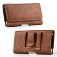 thumbnail image 1 of Luxmo 23 Large Size 6.3 Inch 6.75 X 3.75 X 0.75 Horizontal Universal Pouch - Brown, 1 of 8