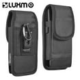 thumbnail image 1 of Luxmo 35 Large Size 6.3 Inch 6.75 X 3.75 X 0.75 Vertical Universal Nylon Pouch With Dual Card Slots - Black, 1 of 8