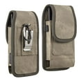 thumbnail image 1 of Luxmo Alcatel Glimpse (Cricket Wireless) Belt Holster (Vertical Rugged Nylon Carrying Pouch Clip Phone Case with 2 Card Slots/Pen Holder) - Brown, 1 of 8