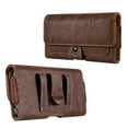 thumbnail image 1 of Luxmo Belt Holster for AT&T Vista 2023 (WTATTRW2), Horizontal Classic PU Leather Phone Pouch Wallet Case Clip Protector with Magnetic Closure, Money Fold/Card Slots and Loops - Brown, 1 of 8