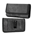 thumbnail image 1 of Luxmo Belt Holster Case for TCL 30 V 5G - Horizontal Rugged Denim Fabric Nylon [3 Card Slots] Phone Carrying Pouch (Fits with Cases) - Dark Grey/Black, 1 of 9