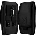 thumbnail image 1 of Luxmo Belt Holster Case for Samsung Galaxy A13 (4G) - Vertical Rugged Nylon [Card Slots & Belt Loops] Phone Carrying Pouch (Fits with Cases) - Black, 1 of 8