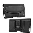 thumbnail image 1 of Luxmo Belt Holster Case for TCL 30 XE 5G - Horizontal Nylon PU Leather Hybrid Magnetic Carrying Pouch - Black, 1 of 8