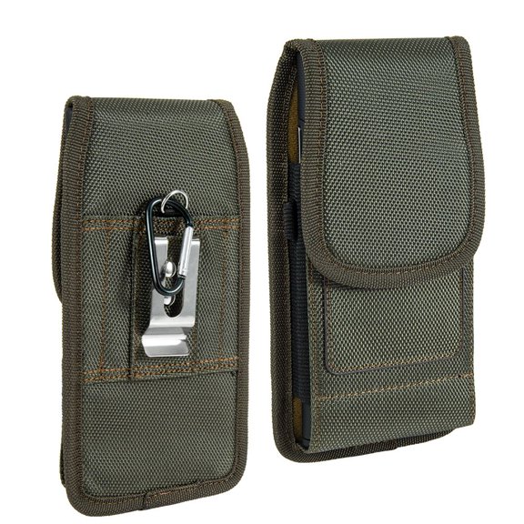 Luxmo Belt Holster Case for iPhone 12 - Vertical Rugged Nylon [Card Slots & Pen Holder] Phone Carrying Pouch (Fits with Cases) - Midnight Green