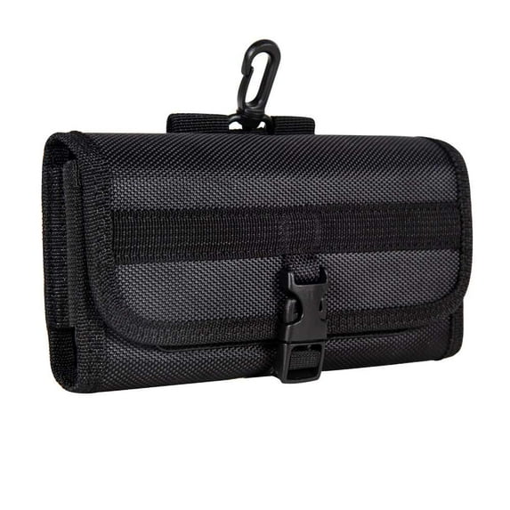 Luxmo Belt Holster for TCL 50 XE 5G, Horizontal Secure Buckle Nylon Fabric Phone Pouch Clip Protector Wallet Case with Money Pocket, Card Slots and Belt Loops - Black