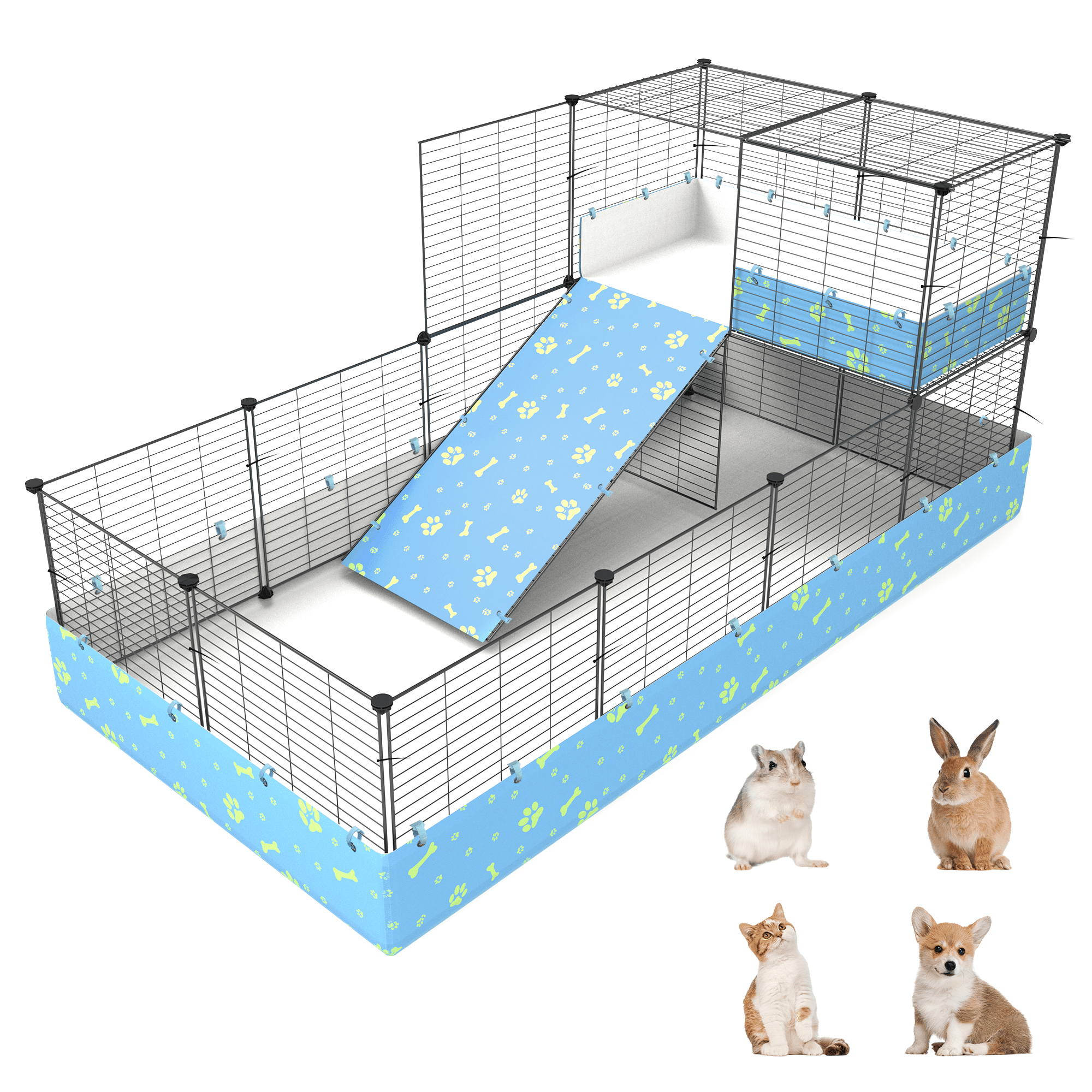 Luxmo Guinea Pig Cage, Indoor C&C Small Animal Cage with Waterproof