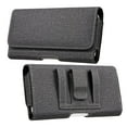 thumbnail image 1 of Luxmo Horizontal Pouch [Card & Coin Slots] Rugged Nylon Belt Holster Carrying Case for TCL 4X 5G - Dark Grey, 1 of 9