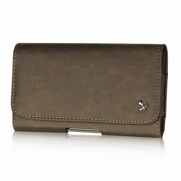 Luxmo Horizontal Pouch Case with Belt Clip for Samsung Galaxy Note i717/i9220/Note 2 Brown