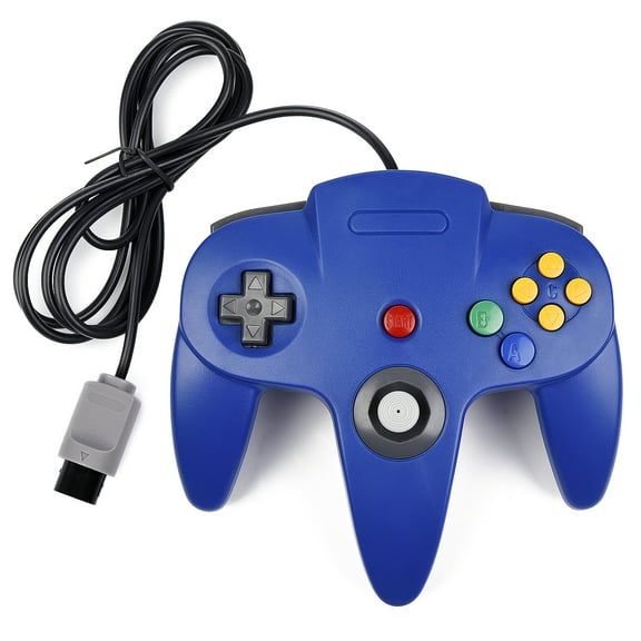 Luxmo N64 Controller, Classic Retro Wired Controllers Gamepad Controller Joystick for N64 Console Video Games System(Blue)