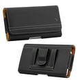 thumbnail image 1 of Luxmo [Pro Series] LG Reflect Belt Holster - PU Leather Stitching Phone Carrying Wallet Pouch Case with Inner Card Slot and Atom Wipe - Black, 1 of 8