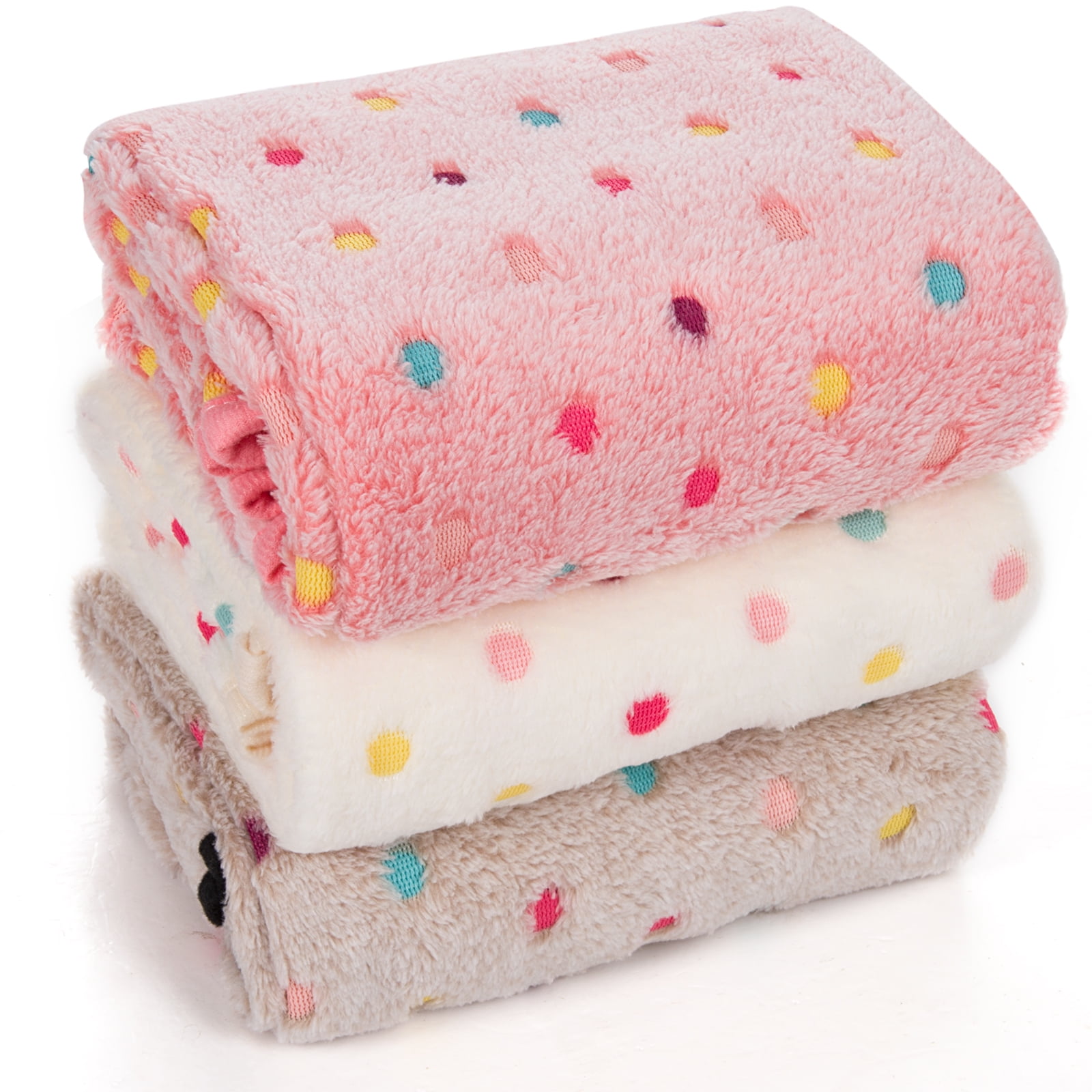 Luxmo Puppy Blanket, 3 Pack Small Dog Pet Blankets Puppy Fleece