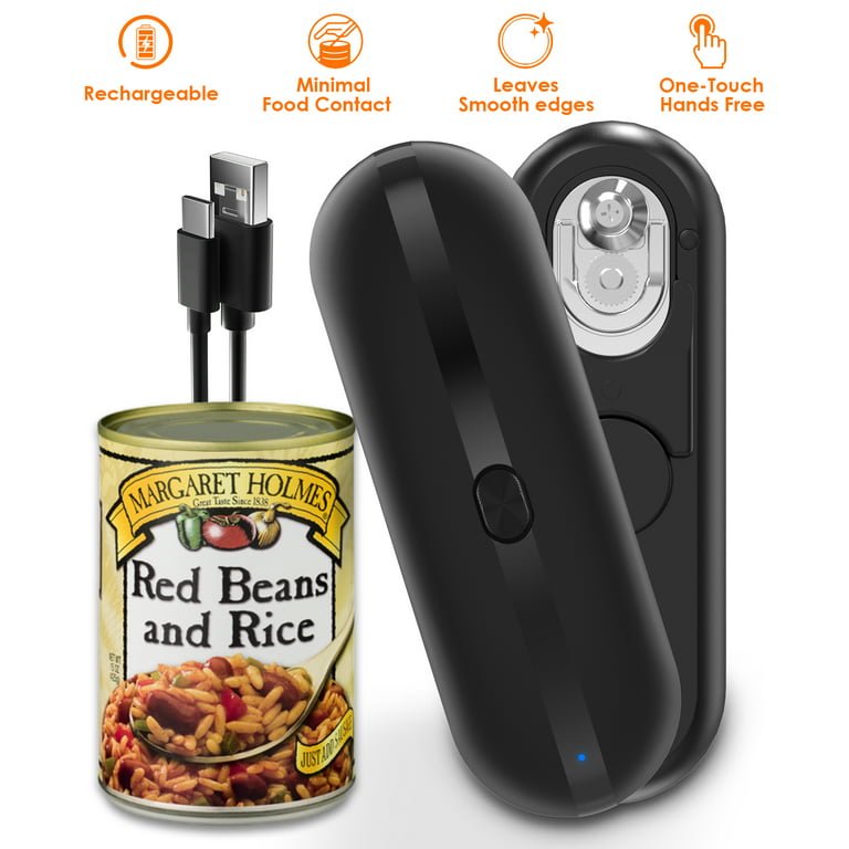 JINDUN Electric Can Opener, Automatic Can Opener Rechargeable Smooth Edge  Tin Can Opener One Touch Portable Can Opener for