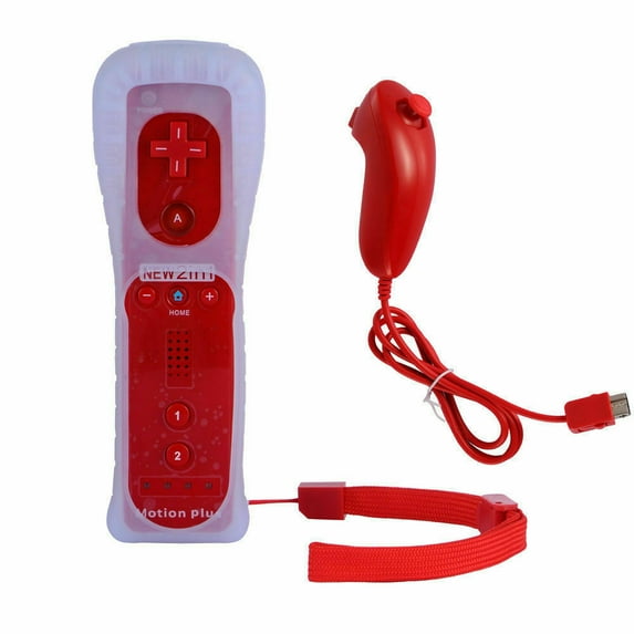 Luxmo Remote& Nunchuck Motion Plus Controller Combo Set for Wii / Wii U Video Games Console