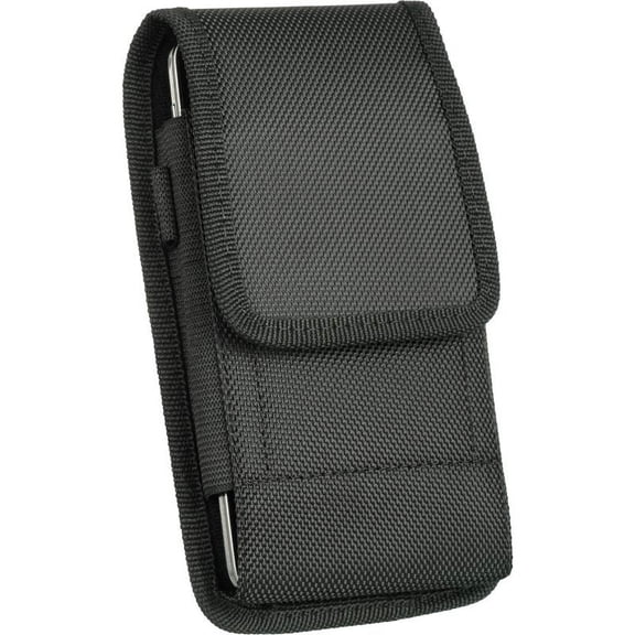Luxmo Vertical Nylon Belt Holster Phone Carrying Pouch Compatible with OnePlus 10 Pro Case - Black