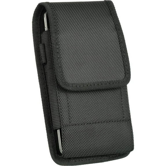 Luxmo Vertical Nylon Belt Holster Phone Carrying Pouch Compatible with OnePlus Nord N20 5G Case - Black