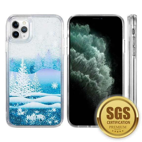 Luxmo Waterfall Fusion Liquid Sparkling Quicksand Case For Iphone 12 Pro Max 6.7 - Winter Wonderland