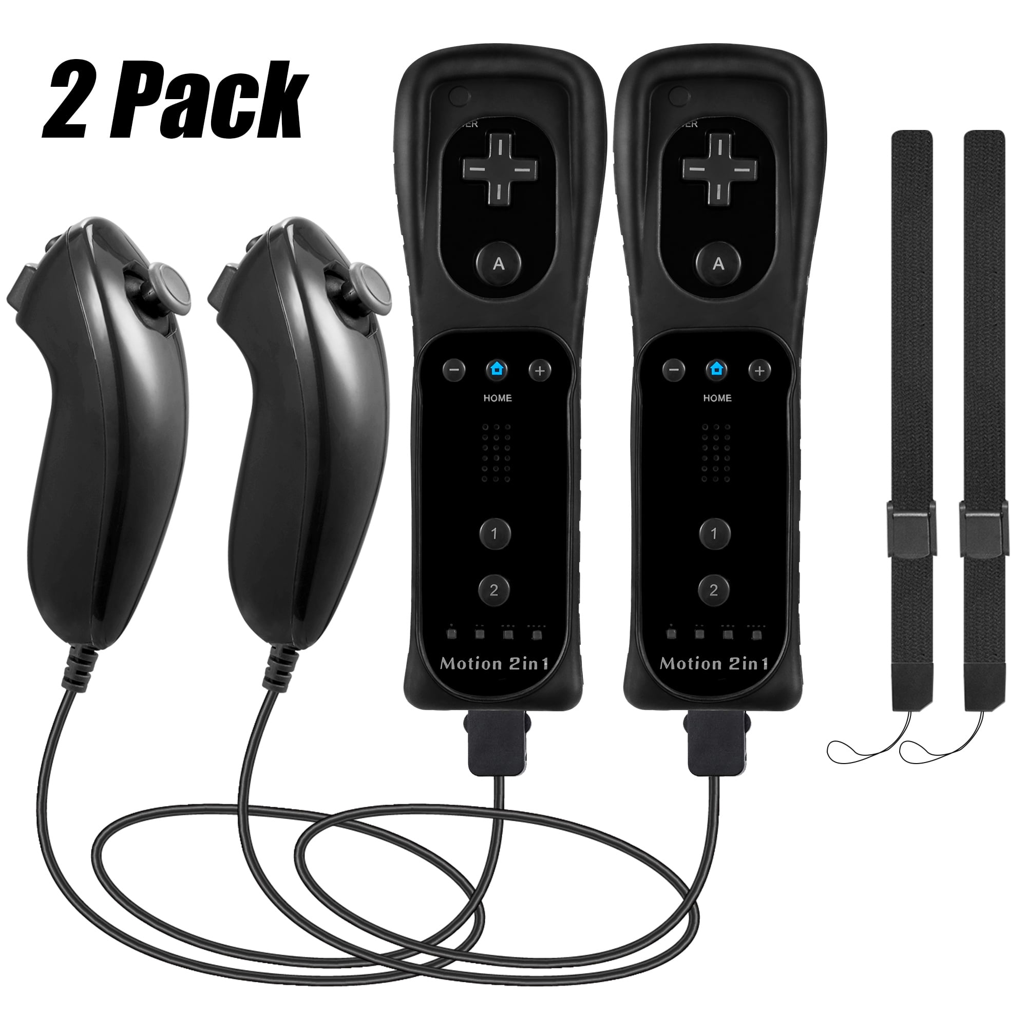 Luxmo Wii Nunchuck Controller Motion Plus, and Nunchuk Controller Compatible with Wii (U) Console Video Games(2 Pack) Walmart.com