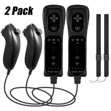 Luxmo Wii Nunchuck Controller Motion Plus, Remote Controller and Nunchuk Controller Compatible with Wii (U) Console Video Games(2 Pack)