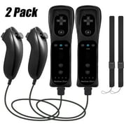 Luxmo Wii Nunchuck Controller Motion Plus, Remote Controller and Nunchuk Controller Compatible with Wii U Console Video Games2 Pack