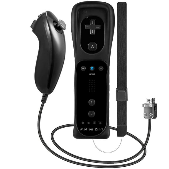 Luxmo Wii&Wii U Built in Motion Plus Remote and Nunchuck Controller+Silicone Case
