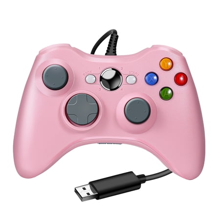 Luxmo Wired Controller for Xbox 360, USB Game Controller Gamepad Joystick with Dual Vibration and Shoulders Buttons for Xbox 360/Xbox 360 Slim/PC Windows 7/8/10