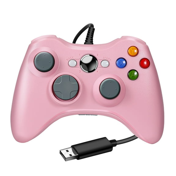 Luxmo Wired Controller for Xbox 360, USB Game Controller Gamepad Joystick with Dual Vibration and Shoulders Buttons for Xbox 360/Xbox 360 Slim/PC Windows 7/8/10