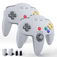 thumbnail image 1 of Luxmo Wireless 2.4G N64 Controller Game Pad Joystick for N64 Game System/Switch PC Mac(2 Pack), 1 of 8