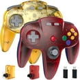 thumbnail image 1 of Luxmo Wireless 2.4G N64 Controller Game Pad Joystick for N64 Game System/Switch PC Mac(2 Pack), 1 of 8