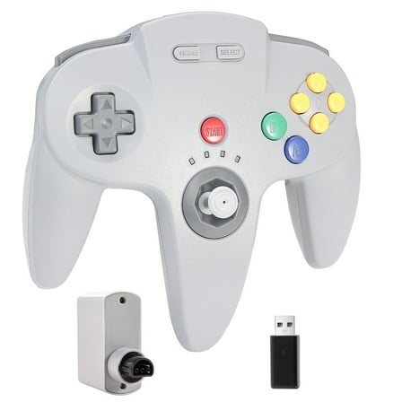 Luxmo Wireless 2.4G N64 Controller Game Pad Joystick for N64 Game System/Switch PC Mac